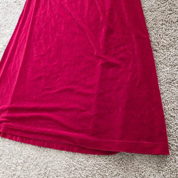 Vintage 90s Red Velvet Midi Skirt Women L Vamp Holiday Valentines Whimsioth Boho - Picture 3 of 9